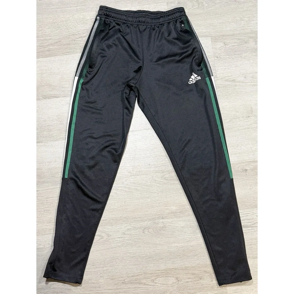 Adidas Tiro Training Jogger Pants Mens Size Small Black Ankle Zip Stretch 2HQ001